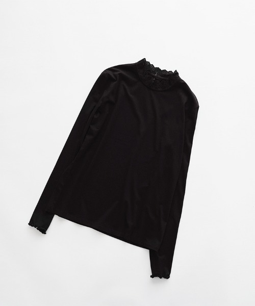 オオカミとフクロウ（オオカミとフクロウ）の「オオカミと小鳥の囀る木の下で“あわせ”（Tシャツ/カットソー・レディース・ブラック/オフホワイト/ライトグリーン・FREE）」の12枚目の写真