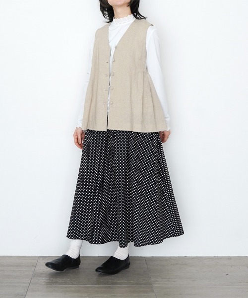 オオカミとフクロウ（オオカミとフクロウ）の「オオカミと小鳥の囀る木の下で“あわせ”（Tシャツ/カットソー・レディース・ブラック/オフホワイト/ライトグリーン・FREE）」の9枚目の写真