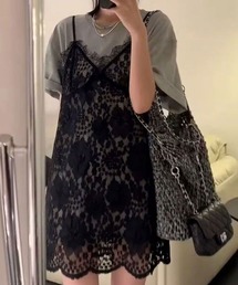 ammy.（エイミードット）の「【 ammy. / エイミードット 】 ソフトレイヤー フラワー レース キャミ ワンピ（ワンピース）」