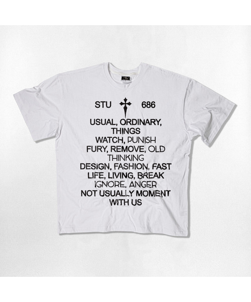 NOTUSUAL（ノットユージュアル）の「nuビッグフォントオーバーサイズ半袖Tシャツ4カラー（Tシャツ/カットソー・レディース・ホワイト×グレー/ブラック/ネイビー/ホワイト・SMALL/MEDIUM/LARGE/X-LARGE）」の2枚目の写真