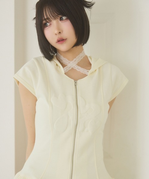 rumnel:(ルムネル)の「フーディーロゴミニワンピ / Hoodie Logo Mini One-piece(ワンピース・レディース・チャコール/アイボリー・FREE)」の7枚目の写真