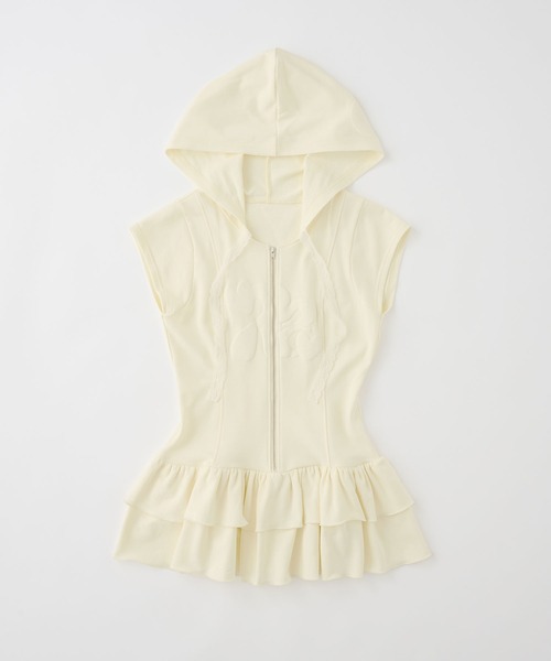 rumnel:(ルムネル)の「フーディーロゴミニワンピ / Hoodie Logo Mini One-piece(ワンピース・レディース・チャコール/アイボリー・FREE)」の11枚目の写真