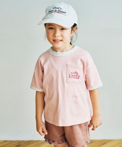 LYKKE(リッケ)の「乾燥機OKな半袖Tシャツ(Tシャツ/カットソー・キッズ・ライトブルー/アイボリー/レッド系その他/ピンク/イエロー/チャコール・90/100/110/120/130/80)」の5枚目の写真
