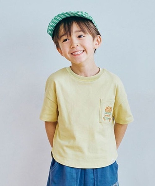 LYKKE(リッケ)の「乾燥機OKな半袖Tシャツ(Tシャツ/カットソー・キッズ・ライトブルー/アイボリー/レッド系その他/ピンク/イエロー/チャコール・90/100/110/120/130/80)」の4枚目の写真