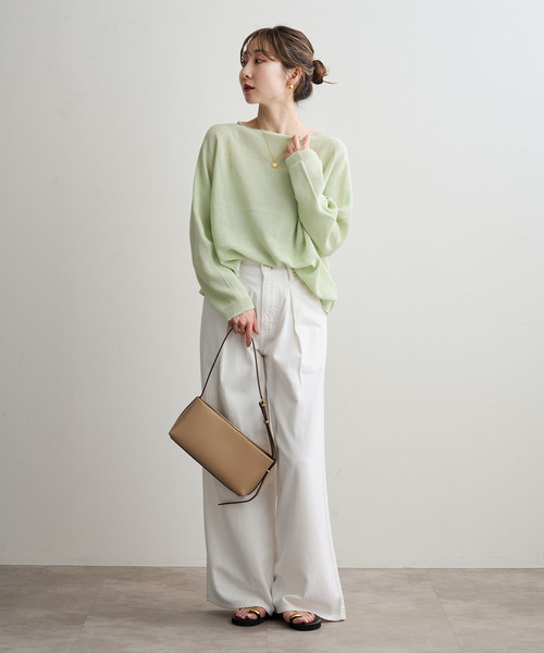 Noble(ノーブル)の「《追加》ペーパーヤーン裏天竺プルオーバー(グリーン・ブルー)(ニット/セーター・レディース・スカイブルー/モスグリーン・FREE)」の20枚目の写真