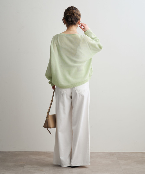 Noble(ノーブル)の「《追加》ペーパーヤーン裏天竺プルオーバー(グリーン・ブルー)(ニット/セーター・レディース・スカイブルー/モスグリーン・FREE)」の21枚目の写真