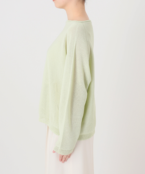 Noble(ノーブル)の「《追加》ペーパーヤーン裏天竺プルオーバー(グリーン・ブルー)(ニット/セーター・レディース・スカイブルー/モスグリーン・FREE)」の8枚目の写真
