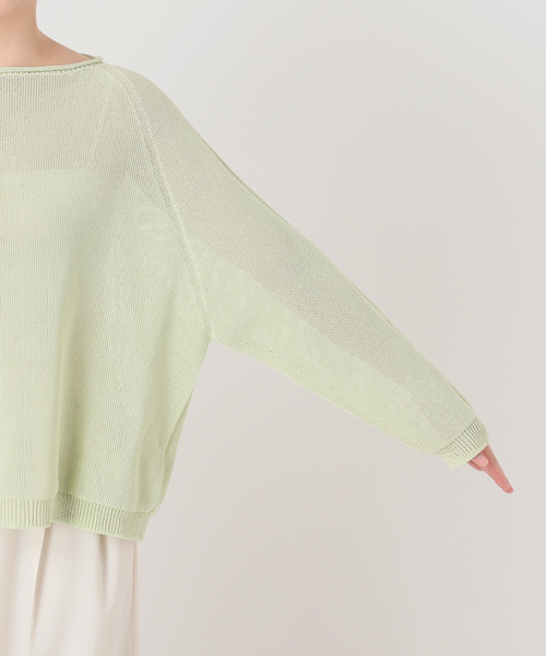 Noble(ノーブル)の「《追加》ペーパーヤーン裏天竺プルオーバー(グリーン・ブルー)(ニット/セーター・レディース・スカイブルー/モスグリーン・FREE)」の11枚目の写真