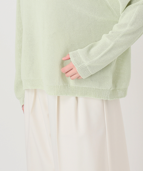 Noble(ノーブル)の「《追加》ペーパーヤーン裏天竺プルオーバー(グリーン・ブルー)(ニット/セーター・レディース・スカイブルー/モスグリーン・FREE)」の12枚目の写真