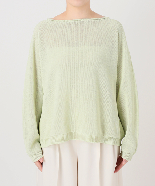 Noble(ノーブル)の「《追加》ペーパーヤーン裏天竺プルオーバー(グリーン・ブルー)(ニット/セーター・レディース・スカイブルー/モスグリーン・FREE)」の13枚目の写真