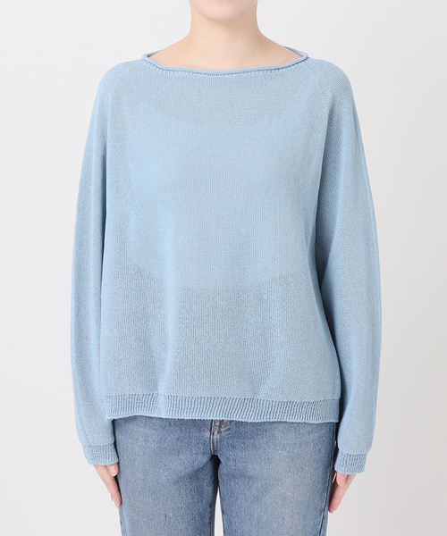 Noble(ノーブル)の「《追加》ペーパーヤーン裏天竺プルオーバー(グリーン・ブルー)(ニット/セーター・レディース・スカイブルー/モスグリーン・FREE)」の15枚目の写真