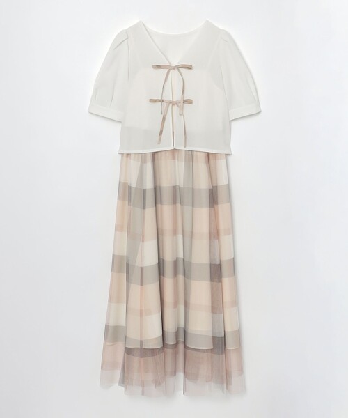 BLUE LABEL CRESTBRIDGE(ブルーレーベルクレストブリッジ)の「【sweetコラボ】クレストブリッジチェックチュールプリントドレスセット(ワンピース・レディース・パープル系その他4/レッド/ピンク系その他3・40/38/36)」の11枚目の写真