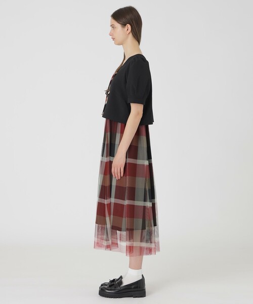 BLUE LABEL CRESTBRIDGE(ブルーレーベルクレストブリッジ)の「【sweetコラボ】クレストブリッジチェックチュールプリントドレスセット(ワンピース・レディース・パープル系その他4/レッド/ピンク系その他3・40/38/36)」の13枚目の写真