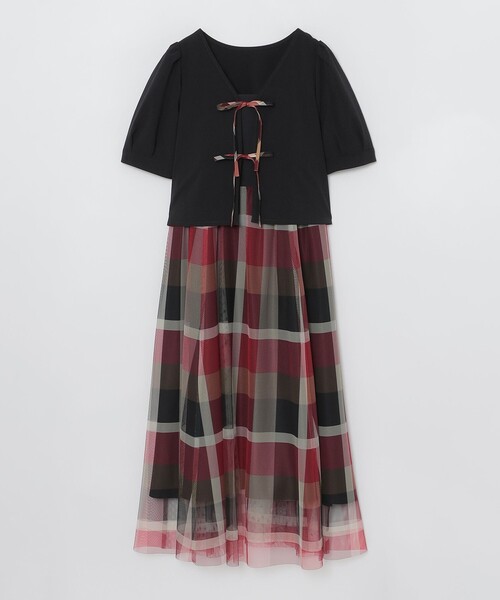 BLUE LABEL CRESTBRIDGE(ブルーレーベルクレストブリッジ)の「【sweetコラボ】クレストブリッジチェックチュールプリントドレスセット(ワンピース・レディース・パープル系その他4/レッド/ピンク系その他3・40/38/36)」の19枚目の写真