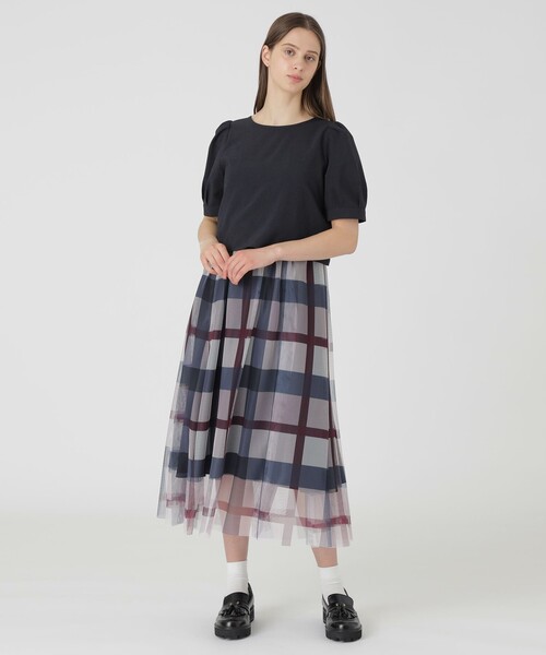 BLUE LABEL CRESTBRIDGE(ブルーレーベルクレストブリッジ)の「【sweetコラボ】クレストブリッジチェックチュールプリントドレスセット(ワンピース・レディース・パープル系その他4/レッド/ピンク系その他3・40/38/36)」の20枚目の写真