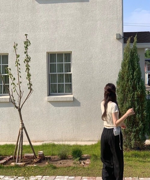 leune(ルネ)の「ウエストリボンワイドパンツ(その他パンツ・レディース・ブラック/ピンク・FREE)」の8枚目の写真