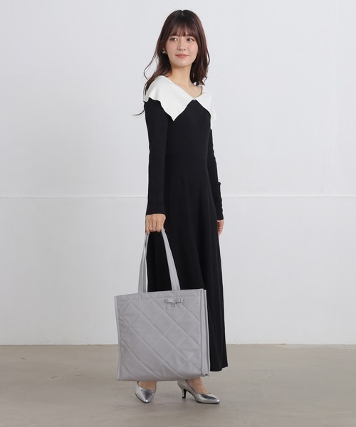 ALTROSE(アルトローズ)の「【A4対応】トート リボンキャリーオン キルティング 推し活(トートバッグ・レディース・グレー/ピンク/ブラック・FREE)」の6枚目の写真