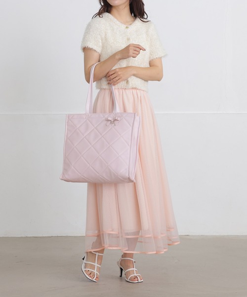 ALTROSE(アルトローズ)の「【A4対応】トート リボンキャリーオン キルティング 推し活(トートバッグ・レディース・グレー/ピンク/ブラック・FREE)」の12枚目の写真