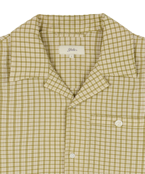 YALE（イェール）の「シアサッカー チェック オープンカラーシャツ_ベージュ（シャツ/ブラウス・レディース・その他・SMALL/MEDIUM/LARGE/X-LARGE）」の4枚目の写真
