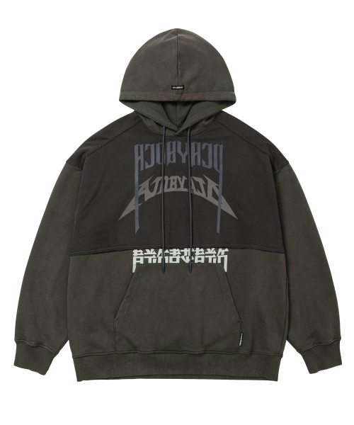 AJOBYAJO（アジョバイアジョ）の「[PBA] Arch Logo Washed Layered Hoodie [CHARCOAL]（パーカー・メンズ・その他・LARGE/X-LARGE）」の2枚目の写真