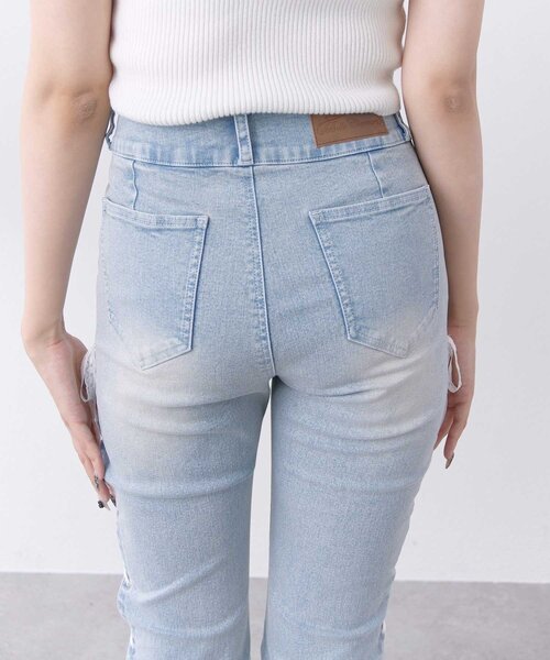 OLIVE des OLIVE(オリーブデオリーブ)の「【Belle Charme】Side Lace-up Flare Denim(デニムパンツ・レディース・グレー/サックスブルー/ブラック・SMALL/MEDIUM/LARGE)」の10枚目の写真