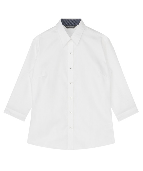 TOKYO SHIRTS(トウキョウシャツ)の「【超形態安定】形態安定ノンアイロン レギュラー 7分袖ビジネスワイシャツ(ビジネスシャツ・レディース・ホワイト・S/M/L/LL/XL)」の1枚目の写真