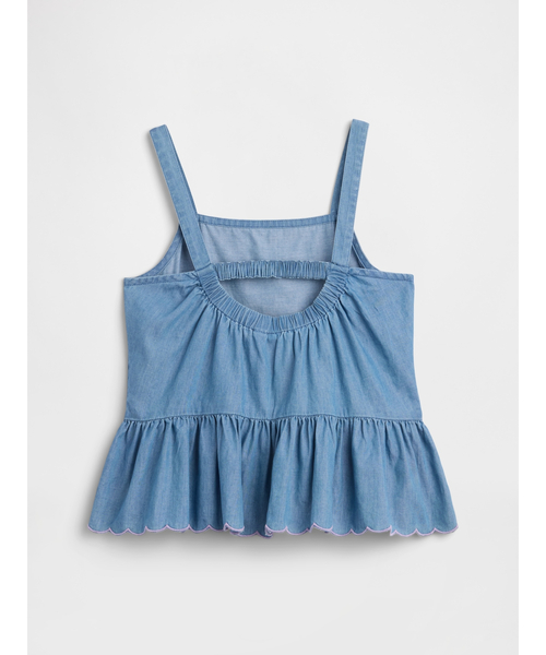 GAP(ギャップ)の「ペプラム タンクトップ (キッズ)(キャミソール・キッズ・ブルー・110cm/120cm/130cm/140cm/150cm/160cm)」の2枚目の写真