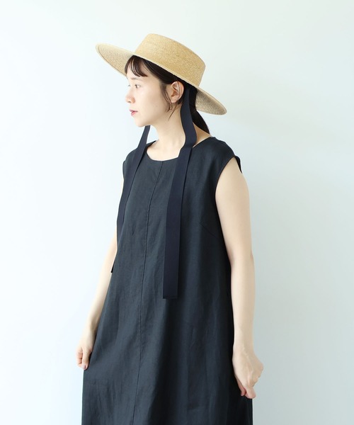 yuni(ユニ )の「40/1 Linen one-piece(ワンピース・レディース・ブラック/キナリ・FREE)」の3枚目の写真