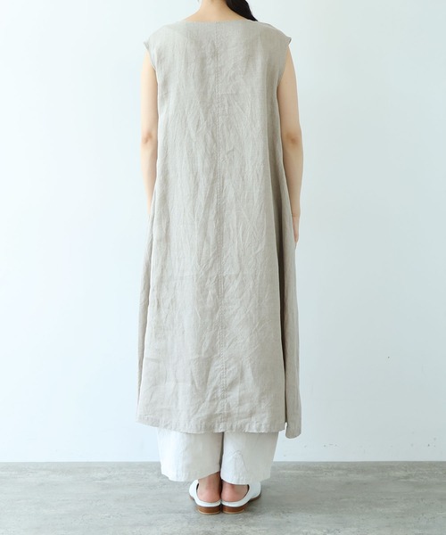 yuni(ユニ )の「40/1 Linen one-piece(ワンピース・レディース・ブラック/キナリ・FREE)」の16枚目の写真