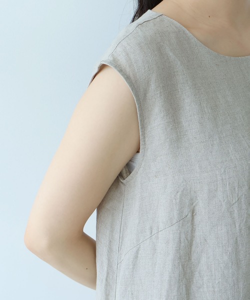 yuni(ユニ )の「40/1 Linen one-piece(ワンピース・レディース・ブラック/キナリ・FREE)」の19枚目の写真
