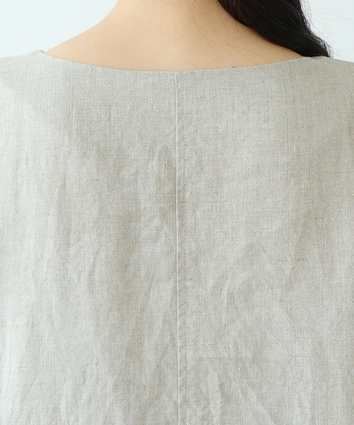 yuni(ユニ )の「40/1 Linen one-piece(ワンピース・レディース・ブラック/キナリ・FREE)」の18枚目の写真