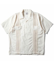 HOUSTON ヒューストン BOTANICAL EMB CUBA SHIRT ボタニカル 刺繍 キューバシャツ 半袖 オープンカラー 開襟シャツ