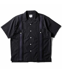 HOUSTON ヒューストン BOTANICAL EMB CUBA SHIRT ボタニカル 刺繍 キューバシャツ 半袖 オープンカラー 開襟シャツ