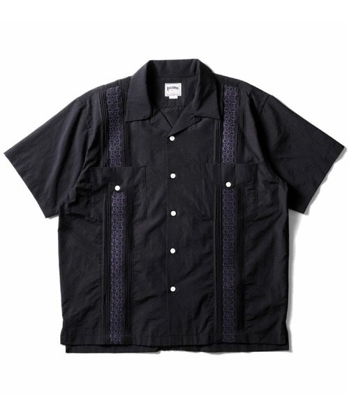 HOUSTON（ヒューストン）の「HOUSTON ヒューストン BOTANICAL EMB CUBA SHIRT ボタニカル 刺繍 キューバシャツ 半袖 オープンカラー 開襟シャツ（シャツ/ブラウス・メンズ・ブラック/ブルー/オフホワイト・XL/L/M）」の8枚目の写真