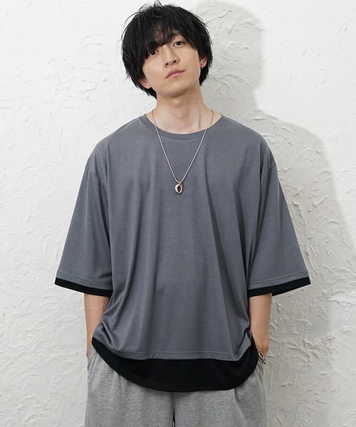 anonymity60出品 MinoriTY】バイカラーフェイクレイヤードTee メンズ ウィメンズ ユニ