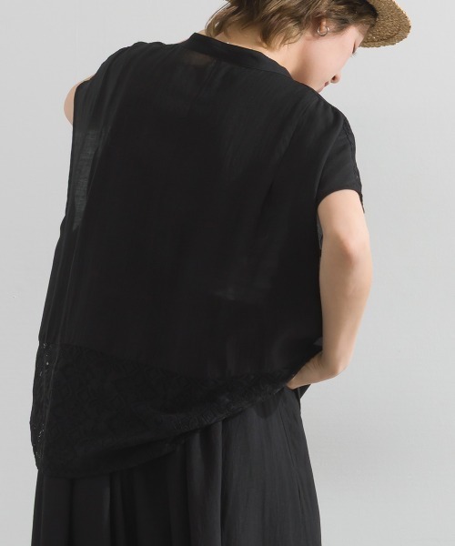 le colis（ルコリ）の「レース切り替えワークシャツ（Tシャツ/カットソー・レディース・オフホワイト/ブラック・FREE）」の13枚目の写真