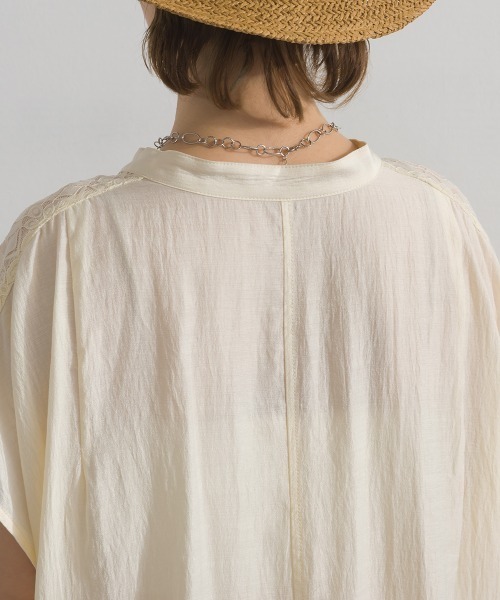 le colis（ルコリ）の「レース切り替えワークシャツ（Tシャツ/カットソー・レディース・オフホワイト/ブラック・FREE）」の20枚目の写真