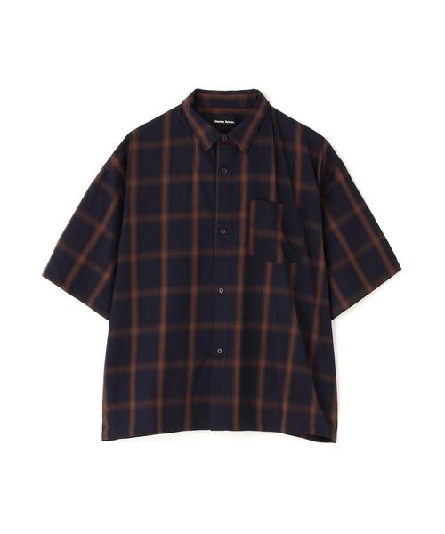 DANKE SCHON(ダンケシェーン)の「【WEB&DEPOT限定】DankeSchon/ダンケシェーン/OMBRE CHECK S/S SHIRTS(シャツ/ブラウス・レディース・アイボリー/キャメル/ネイビー・M/L/XL)」の1枚目の写真