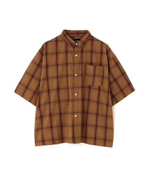 DANKE SCHON(ダンケシェーン)の「【WEB&DEPOT限定】DankeSchon/ダンケシェーン/OMBRE CHECK S/S SHIRTS(シャツ/ブラウス・レディース・アイボリー/キャメル/ネイビー・M/L/XL)」の3枚目の写真