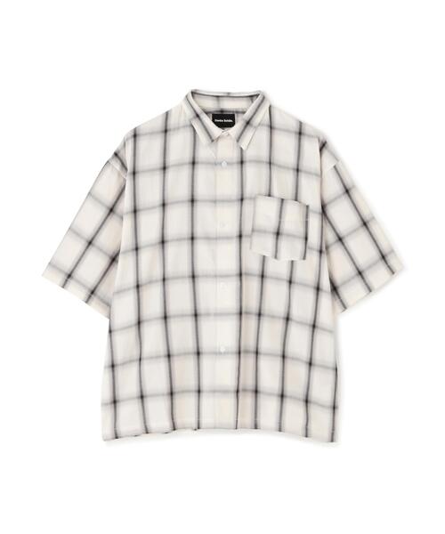 DANKE SCHON(ダンケシェーン)の「【WEB&DEPOT限定】DankeSchon/ダンケシェーン/OMBRE CHECK S/S SHIRTS(シャツ/ブラウス・レディース・アイボリー/キャメル/ネイビー・M/L/XL)」の2枚目の写真