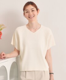 【遮熱/冷感】Vネックサマーニット