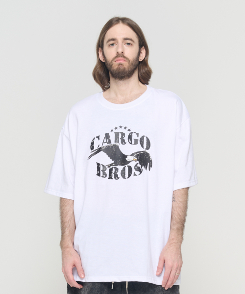 CARGOBROS(カーゴブロス)の「(ビッグサイズ) アメリカンヴィンテージ イーグル 半袖Tシャツ (ホワイト)(Tシャツ/カットソー・メンズ・その他・FREE)」の2枚目の写真