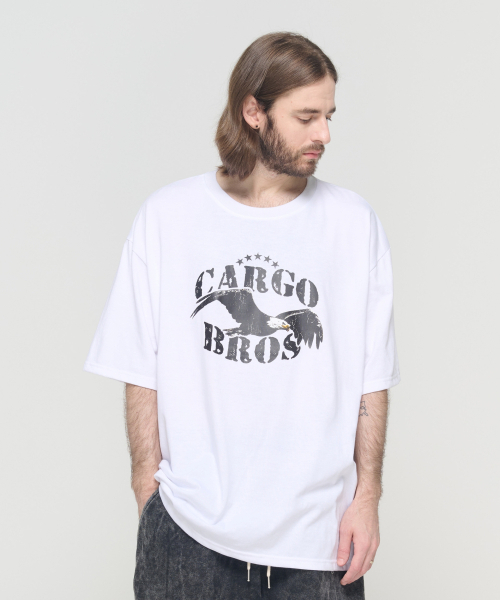 CARGOBROS(カーゴブロス)の「(ビッグサイズ) アメリカンヴィンテージ イーグル 半袖Tシャツ (ホワイト)(Tシャツ/カットソー・メンズ・その他・FREE)」の5枚目の写真