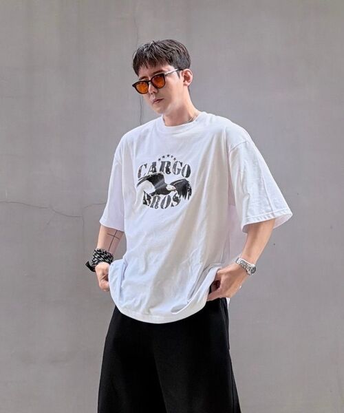 CARGOBROS(カーゴブロス)の「(ビッグサイズ) アメリカンヴィンテージ イーグル 半袖Tシャツ (ホワイト)(Tシャツ/カットソー・メンズ・その他・FREE)」の13枚目の写真