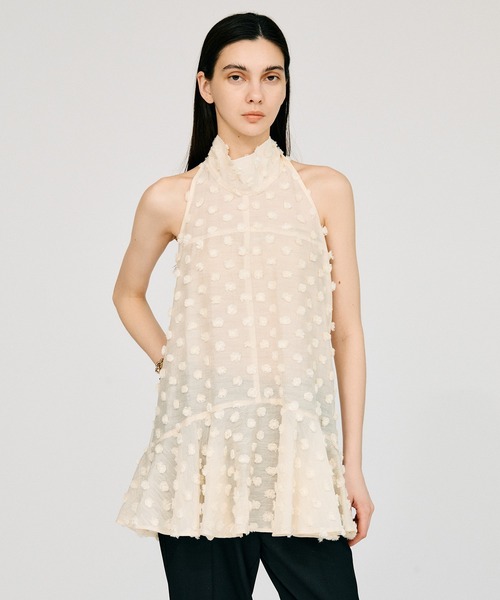PRANK PROJECT(プランクプロジェクト)の「ドットジャガードハイネックチュニック / Dot Jacquard High-Neck Tunic(チュニック・レディース・ホワイト/ブラック・FREE)」の14枚目の写真