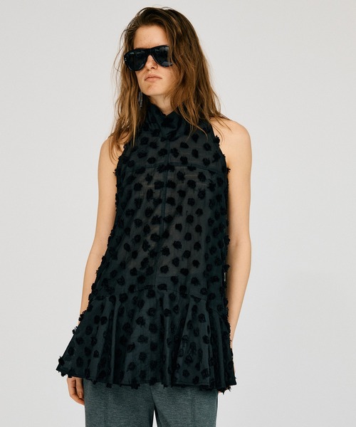 PRANK PROJECT(プランクプロジェクト)の「ドットジャガードハイネックチュニック / Dot Jacquard High-Neck Tunic(チュニック・レディース・ホワイト/ブラック・FREE)」の13枚目の写真