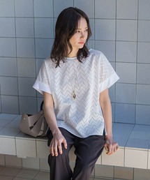 LAUTREAMONT（ロートレアモン）の「レースコンビカットソー（Tシャツ/カットソー・レディース）」