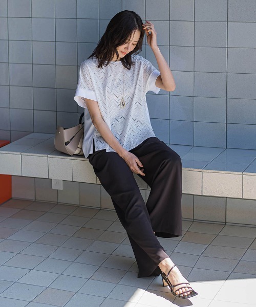 LAUTREAMONT(ロートレアモン)の「レースコンビカットソー(Tシャツ/カットソー・レディース・ホワイト/ブラック・9号)」の5枚目の写真