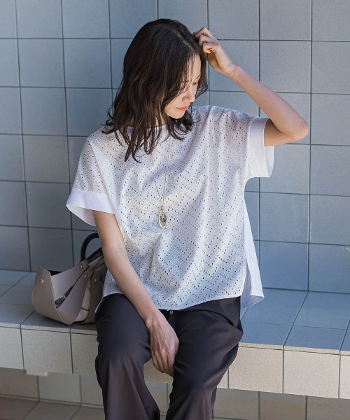 LAUTREAMONT(ロートレアモン)の「レースコンビカットソー(Tシャツ/カットソー・レディース・ホワイト/ブラック・9号)」の3枚目の写真