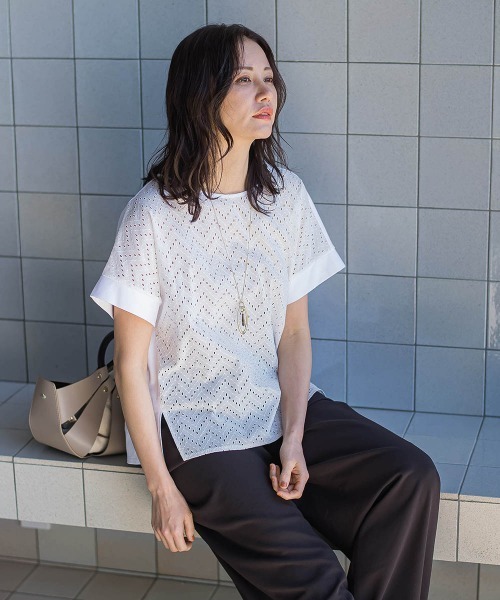 LAUTREAMONT(ロートレアモン)の「レースコンビカットソー(Tシャツ/カットソー・レディース・ホワイト/ブラック・9号)」の4枚目の写真